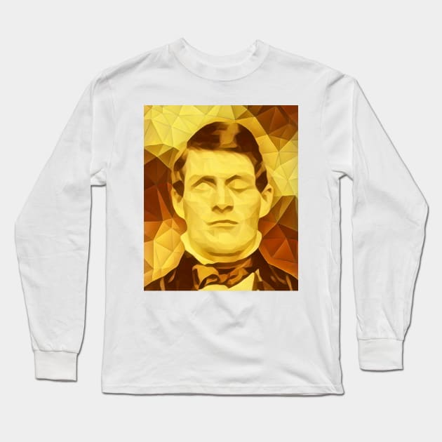 Phineas Gage Golden Portrait | Phineas Gage Artwork 9 Long Sleeve T-Shirt by JustLit